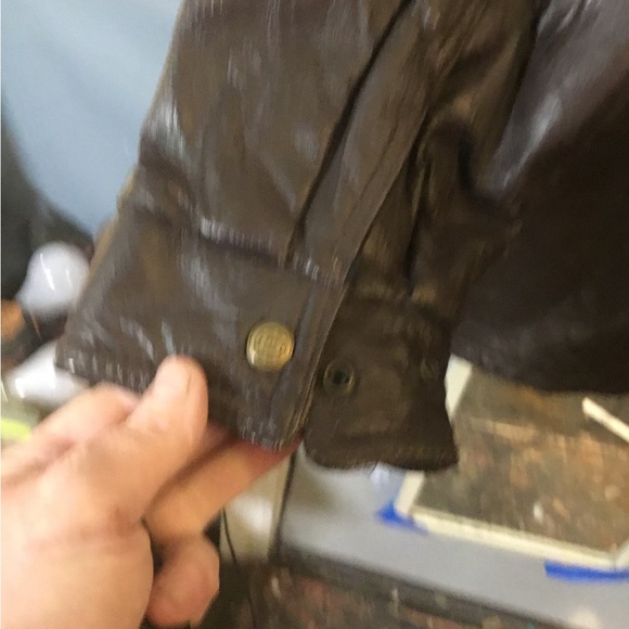 Vintage men’s chocolate brown leather jacket extra large - Picture 2 of 6